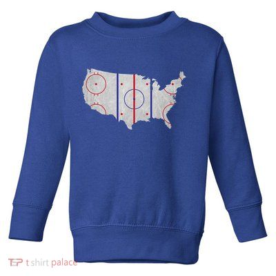 Hockey USA Map Toddler Sweatshirt