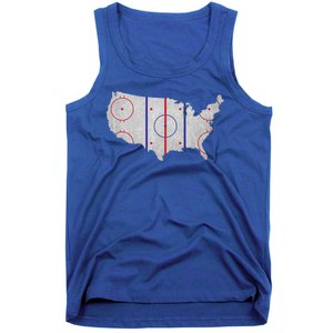 Hockey USA Map Tank Top