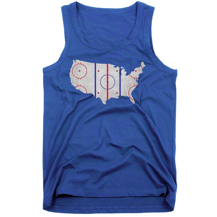 Hockey USA Map Tank Top