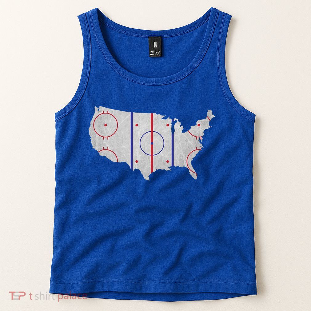 Hockey USA Map Tank Top