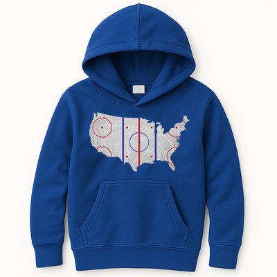 Hockey USA Map Kids Hoodie