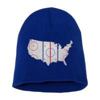 Hockey USA Map Short Acrylic Beanie