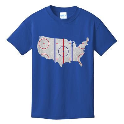 Hockey USA Map Kids T-Shirt