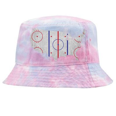 Hockey USA Map Tie-Dyed Bucket Hat