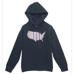 Hockey USA Map Urban Pullover Hoodie