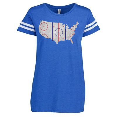 Hockey USA Map Enza Ladies Jersey Football T-Shirt