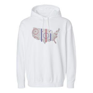 Hockey USA Map Garment-Dyed Fleece Hoodie