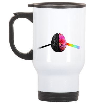 Human Brain Gay Rainbow Stainless Steel Travel Mug
