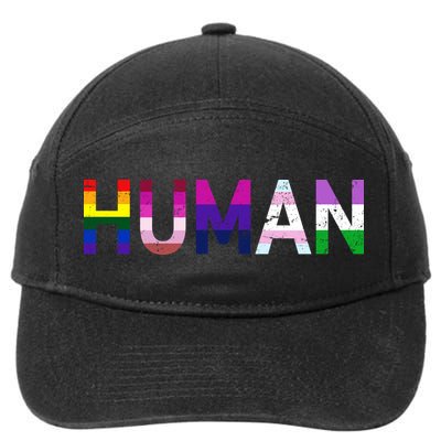 Human Flag LGBT Gay Pride 7-Panel Snapback Hat