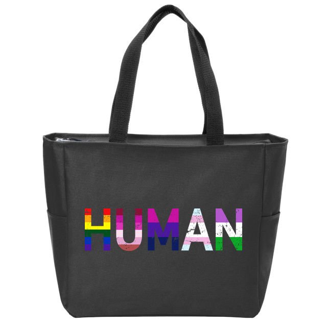 Human Flag LGBT Gay Pride Zip Tote Bag