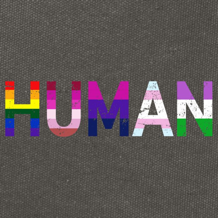 Human Flag LGBT Gay Pride Cotton Canvas Backpack