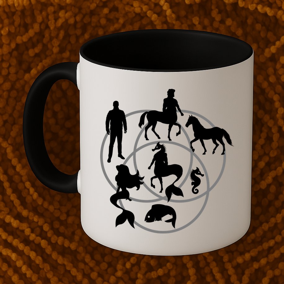Human Horse Fish Venn Diagram Mug