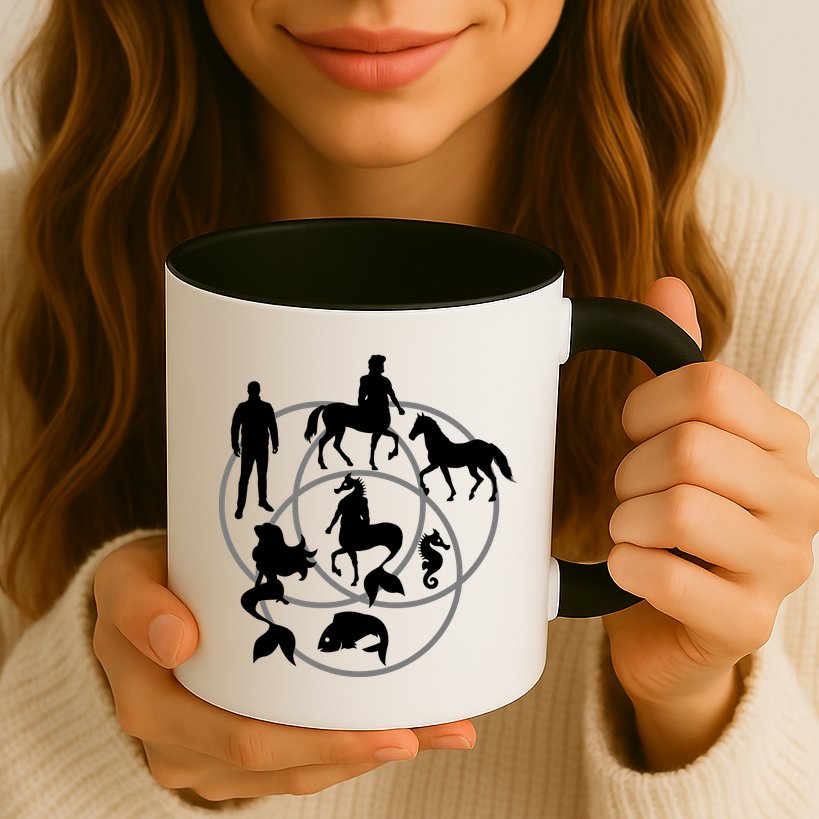Human Horse Fish Venn Diagram Mug