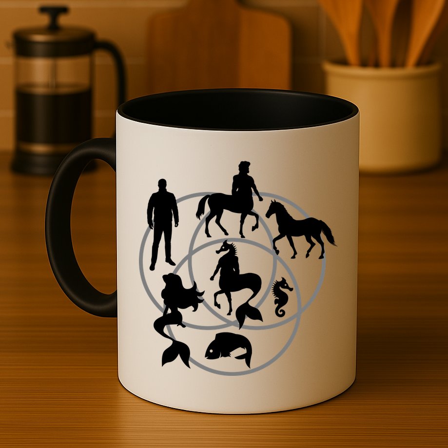 Human Horse Fish Venn Diagram Mug