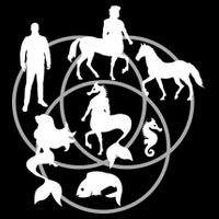 Human Horse Fish Venn Diagram Drawstring Bag