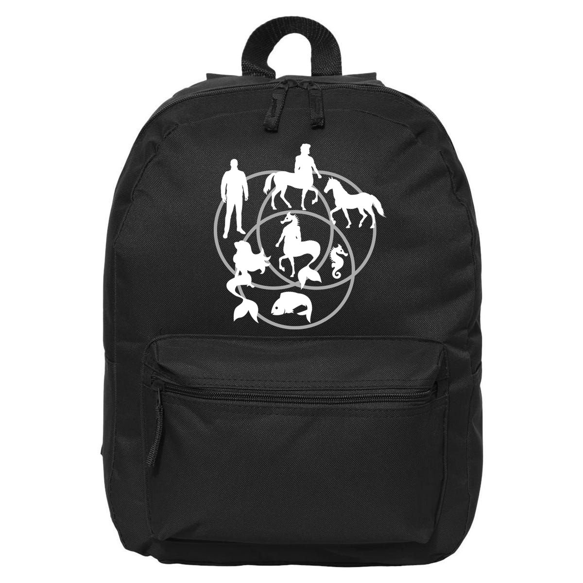 Human Horse Fish Venn Diagram 16 in Basic Backpack