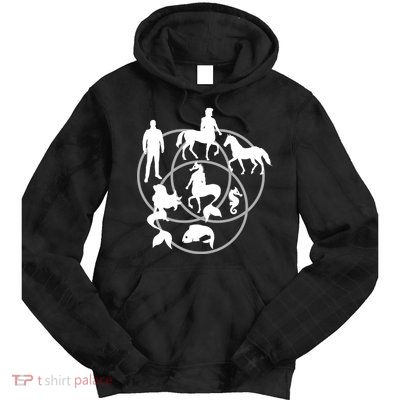 Human Horse Fish Venn Diagram Tie Dye Hoodie