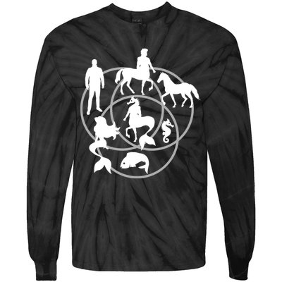 Human Horse Fish Venn Diagram Tie-Dye Long Sleeve Shirt