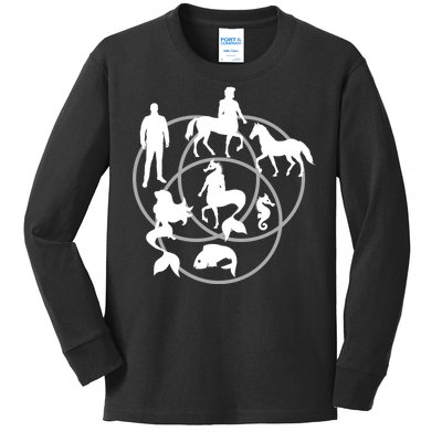 Human Horse Fish Venn Diagram Kids Long Sleeve Shirt