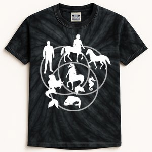 Human Horse Fish Venn Diagram Kids Tie-Dye T-Shirt