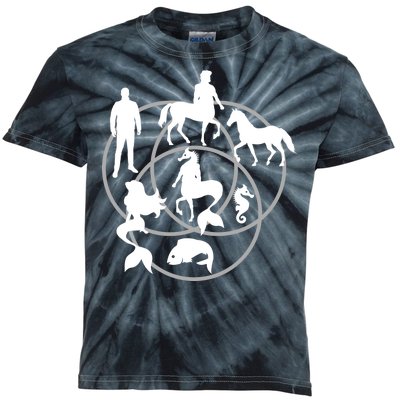 Human Horse Fish Venn Diagram Kids Tie-Dye T-Shirt