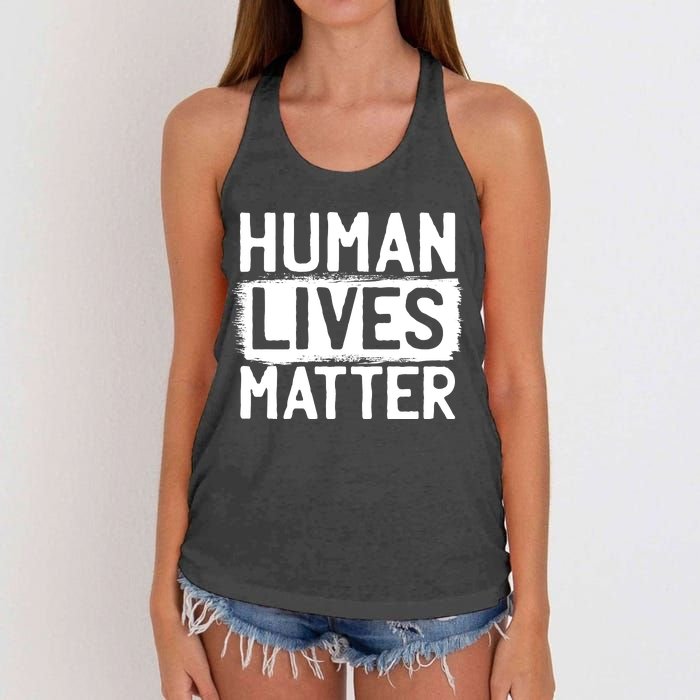 Human Lives Matter Women's Knotted Racerback Tank