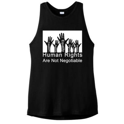 Human Rights Are Not Negotiable Ladies PosiCharge Tri-Blend Wicking Tank