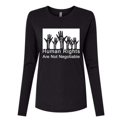 Human Rights Are Not Negotiable Womens Cotton Relaxed Long Sleeve T-Shirt