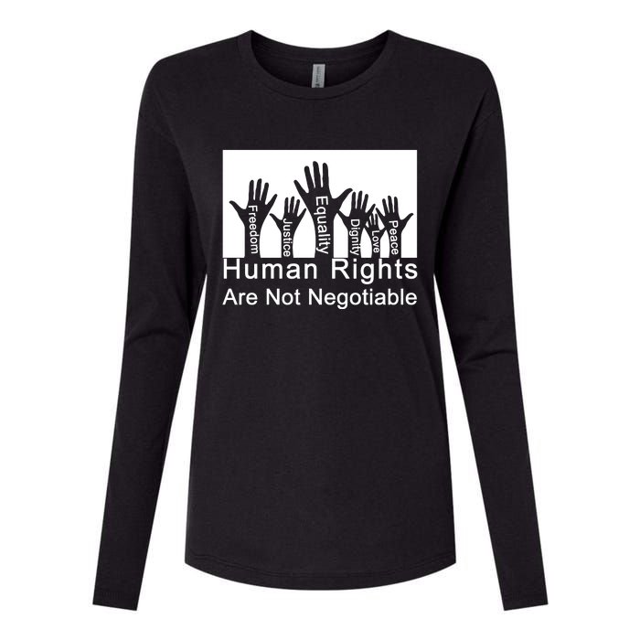 Human Rights Are Not Negotiable Womens Cotton Relaxed Long Sleeve T-Shirt