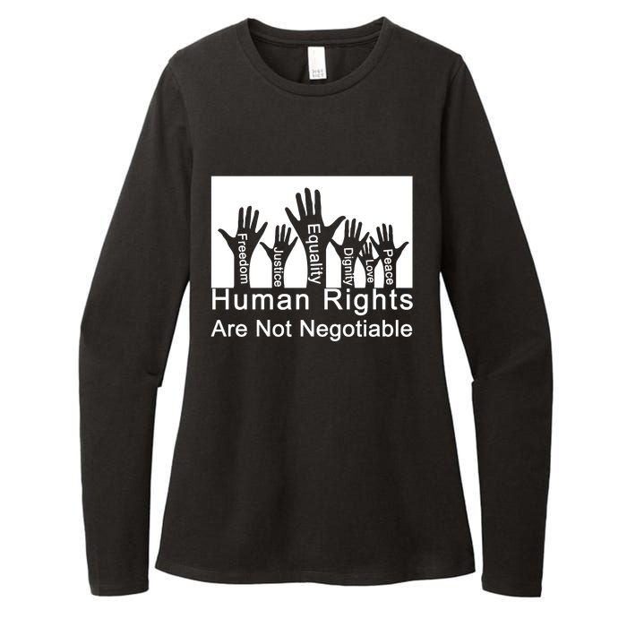 Human Rights Are Not Negotiable Womens CVC Long Sleeve Shirt