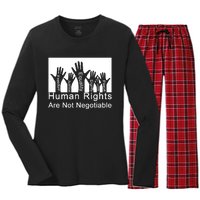 Human Rights Are Not Negotiable Women's Long Sleeve Flannel Pajama Set 