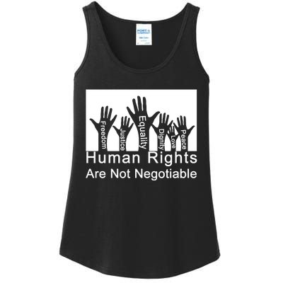 Human Rights Are Not Negotiable Ladies Essential Tank