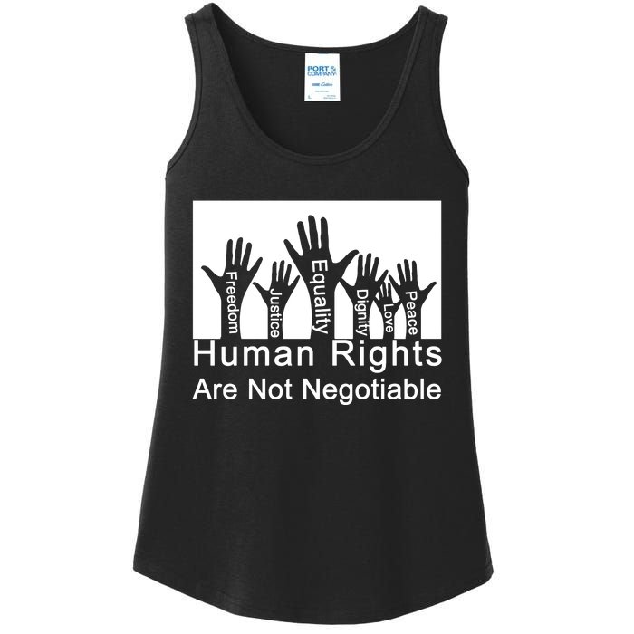 Human Rights Are Not Negotiable Ladies Essential Tank