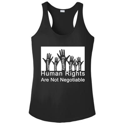 Human Rights Are Not Negotiable Ladies PosiCharge Competitor Racerback Tank