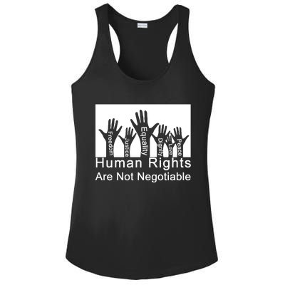 Human Rights Are Not Negotiable Ladies PosiCharge Competitor Racerback Tank