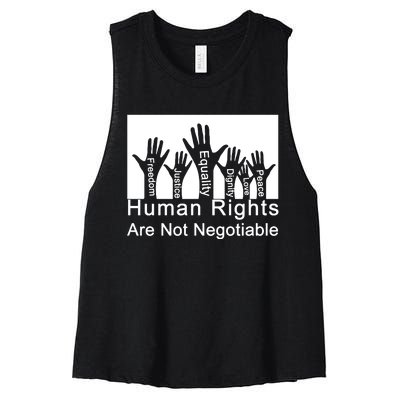 Human Rights Are Not Negotiable Women's Racerback Cropped Tank