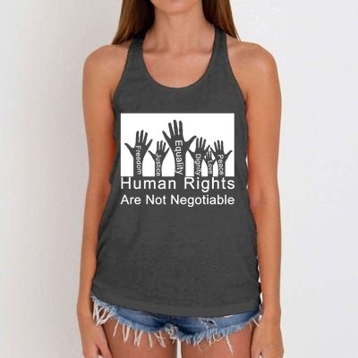 Human Rights Are Not Negotiable Women's Knotted Racerback Tank