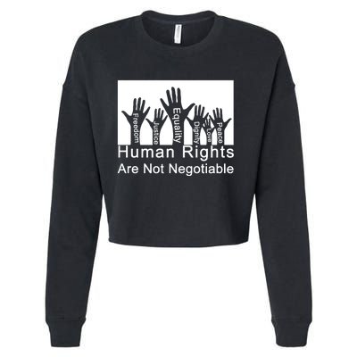 Human Rights Are Not Negotiable Cropped Pullover Crew