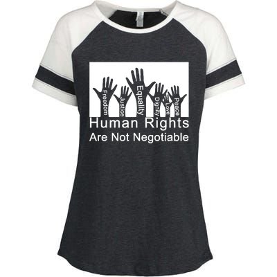 Human Rights Are Not Negotiable Enza Ladies Jersey Colorblock Tee