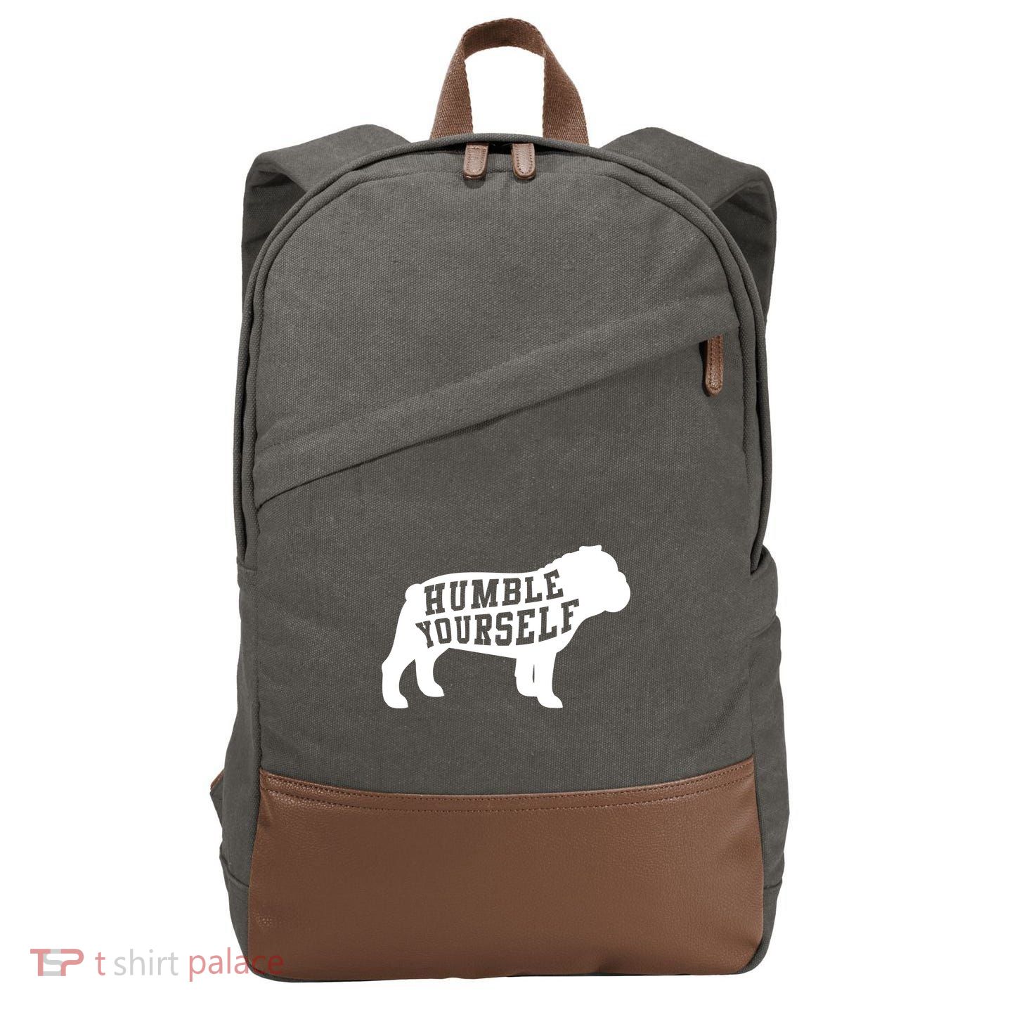 Humble Yourself Dog Cotton Canvas Backpack