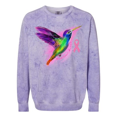 Humming Bird Breast Cancer Awareness Colorblast Crewneck Sweatshirt