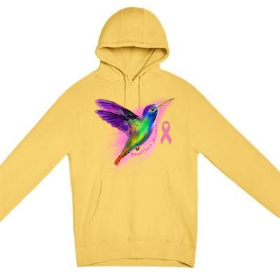 Humming Bird Breast Cancer Awareness Premium Pullover Hoodie