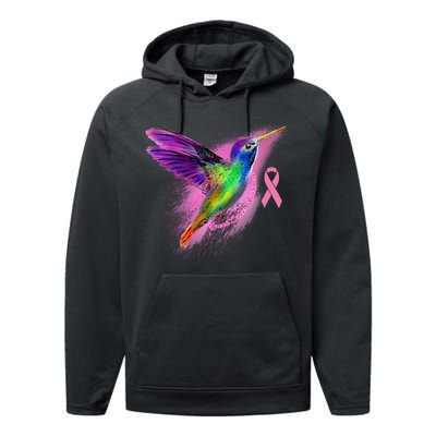 Humming Bird Breast Cancer Awareness Performance Fleece Hoodie