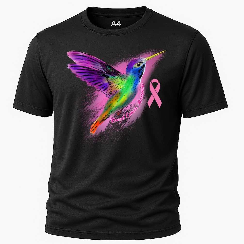 Humming Bird Breast Cancer Awareness Cooling Performance Crew T-Shirt