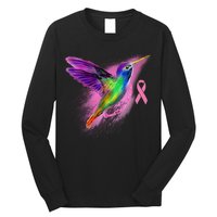 Humming Bird Breast Cancer Awareness Long Sleeve Shirt