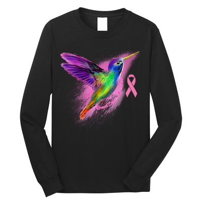 Humming Bird Breast Cancer Awareness Long Sleeve Shirt