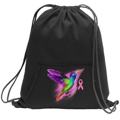 Humming Bird Breast Cancer Awareness Sweatshirt Cinch Pack Bag