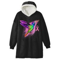 Humming Bird Breast Cancer Awareness Hooded Wearable Blanket