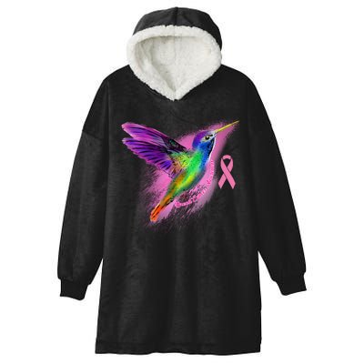 Humming Bird Breast Cancer Awareness Hooded Wearable Blanket