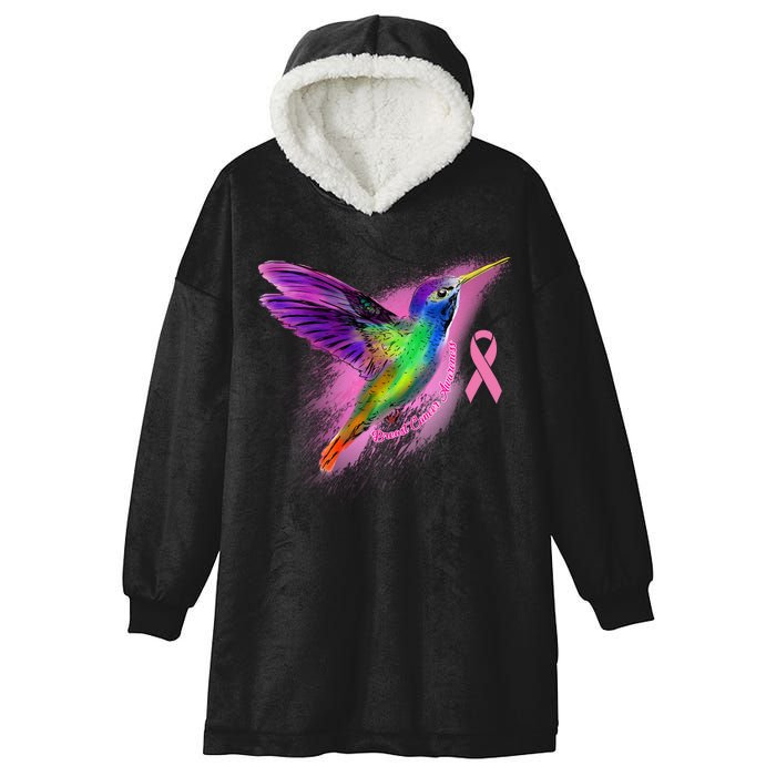 Humming Bird Breast Cancer Awareness Hooded Wearable Blanket